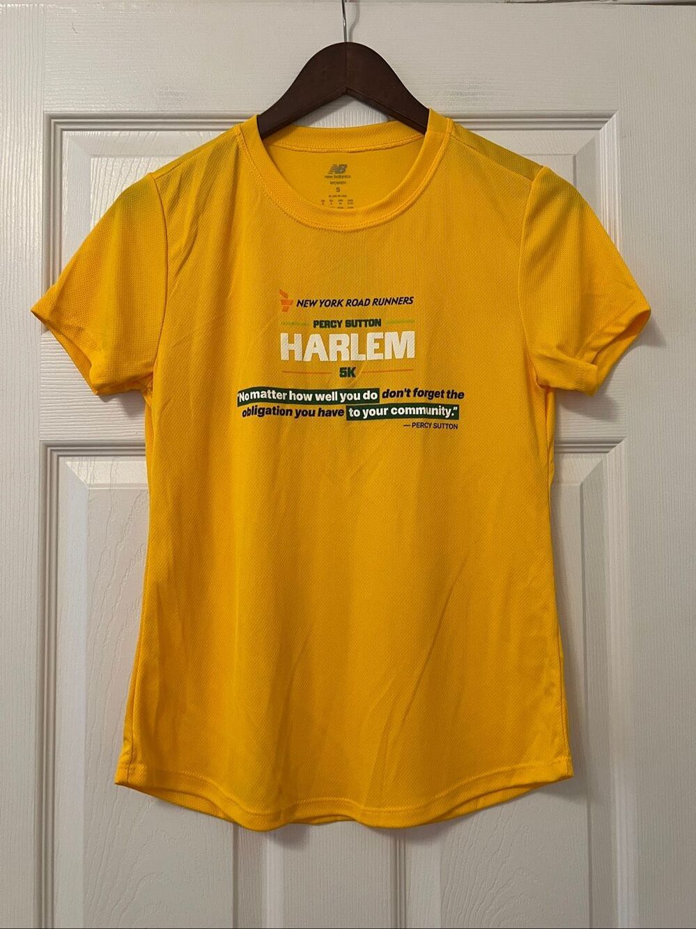 New Balance NYRR Percy Sutton Harlem 5K Yellow Running Shirt